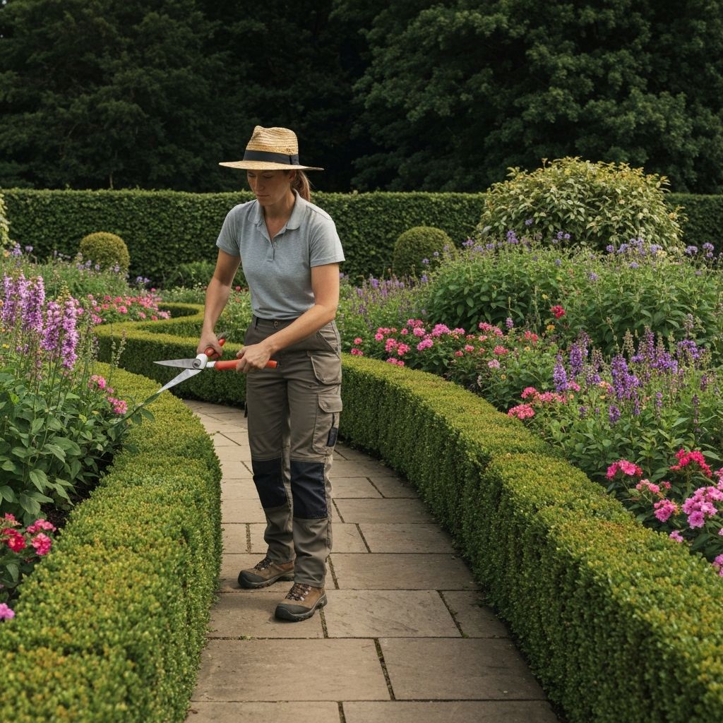 Professional gardener at work