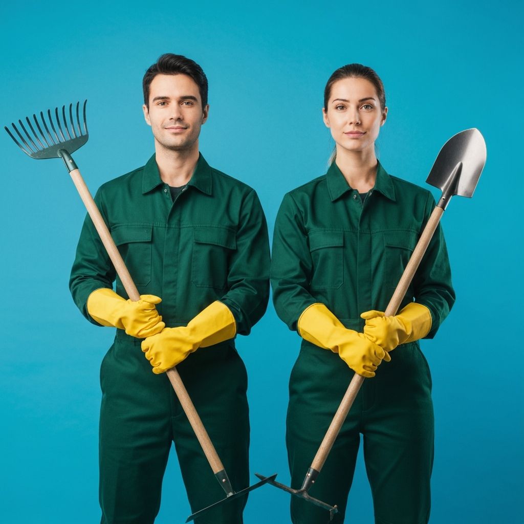 Professional DMC gardeners with tools